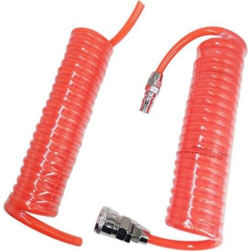 6M PU Air Compressor Hose Tube Flexible Air Tool With Connector PP20 Spring Spiral Pipe For Compressor Air Tool Household