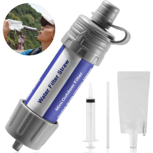 Water Filter System Outdoor Emergency Survival Water Purifier Straw Camping Hiking Safety Drinking Water Filtration Portable