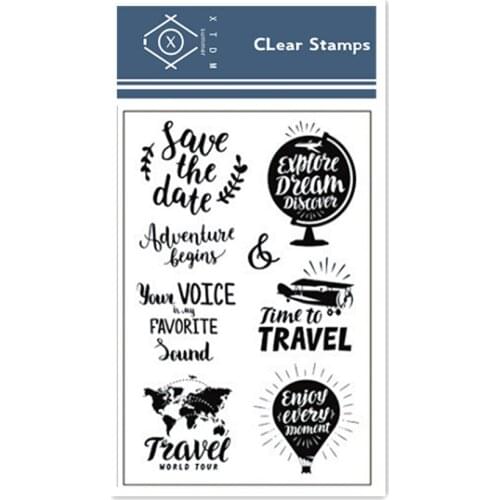 11*16cm globe travel Transparent Clear Stamps / Silicone Seals Roller Stamp for DIY scrapbooking photo album/Card Making