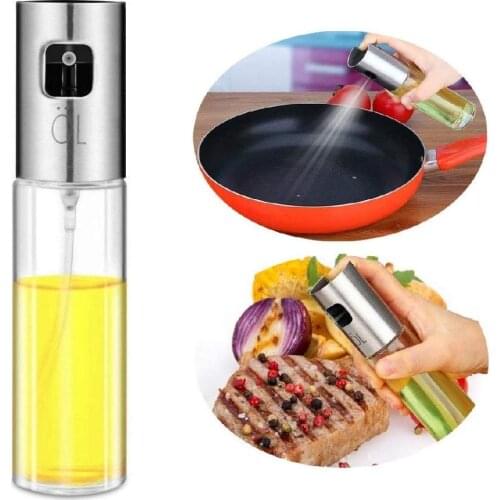 Stainless Steel Olive Oil Sprayer Refillable Spray Empty Bottles Vinegar Mist Water Pump Gravy Boats Grill BBQ Sprayer Kitchen