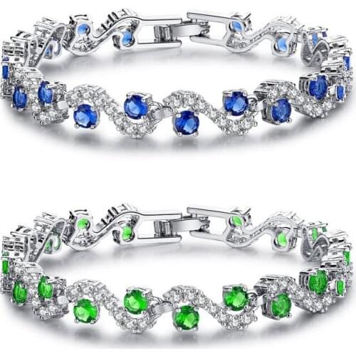 Creative S-shaped Zircon Bracelet New Fashion Micro-inlaid Ladies Bracelet Couple Gift Wholesale Charm Bracelet