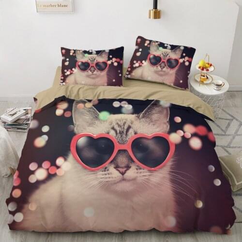 Luxury 3D Bedding set Europe Queen King Double Duvet cover set Bed linen Comfortable Blanket/Quilt cover Bed Set animal glasses