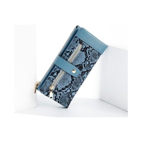 Luxury Women Clutch Wallet PU Leather Snake Pattern Long Coin Purse Female Cell Phone Holder Bag Hasp Print Wallet