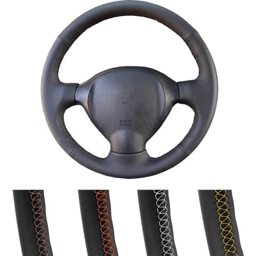 DIY Customized Car Steering Wheel Cover For Old Hyundai Santa Fe Auto Artificial Leather Steering Wrap