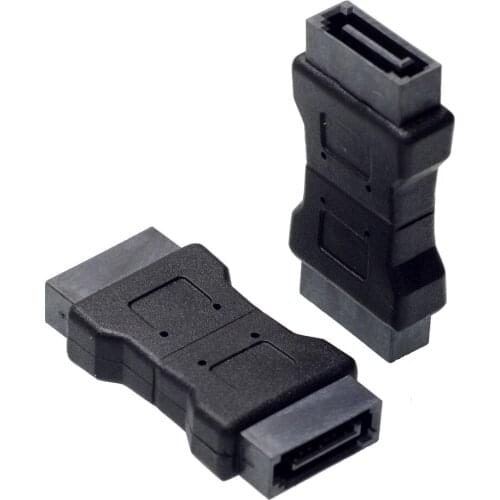 High quanlity 7P SATA 3.0 data male to male Port adapter straight angle 7 PIN Serial ATA III 6Gb/s M to M Coupler