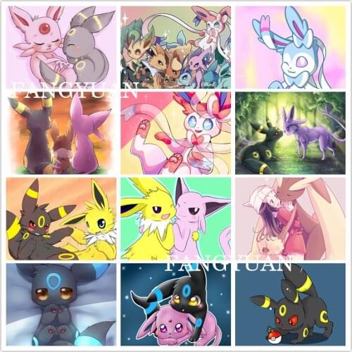 Japanese Anime Diy 5D Diamond Painting Pokemon Diamond Embroidery Rhinestone Mosaic Cartoon Wall Art Pictures Home Decoration