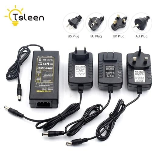 DC 12V 2A 5A Power Supply Charger For Lights Surveillance Camera 100-240V Charger Adapter For LED RGB Strip Lights