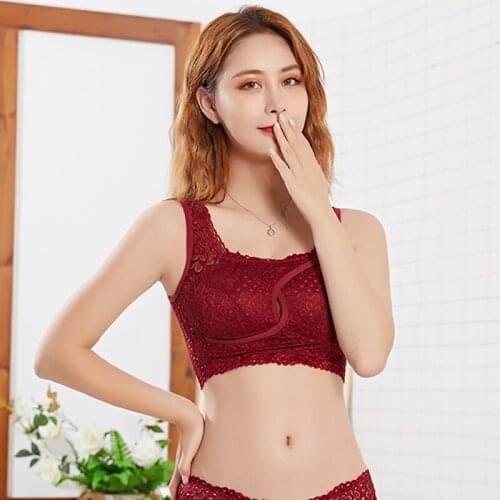 Women Sexy Lace Camisoles Comfortable Tube Top Anti-light Floral Print Waist Padded Wire Free Tube Top New Intimate