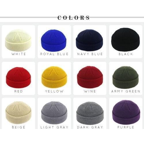 DHL or fedex 200pcs/lot Winter Knit Mens Hat Skullcap Men Beanie Hat Short Brimless Baggy Melon Cap Ski Cap Women