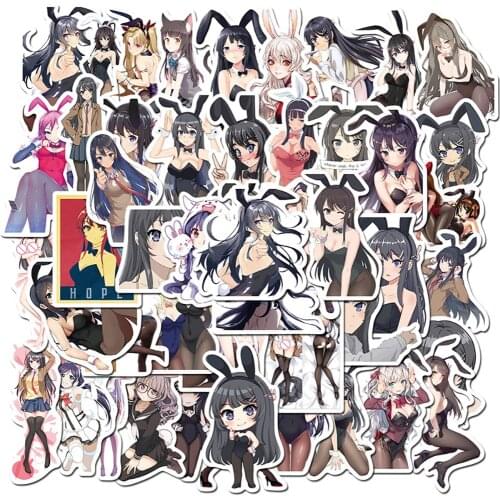 10/30/50PCS Anime Sexy Bunny Girl Cartoon Stickers for DIY Motorcycle Travel Luggage Guitar Fridge Laptop Waterproof Stickers
