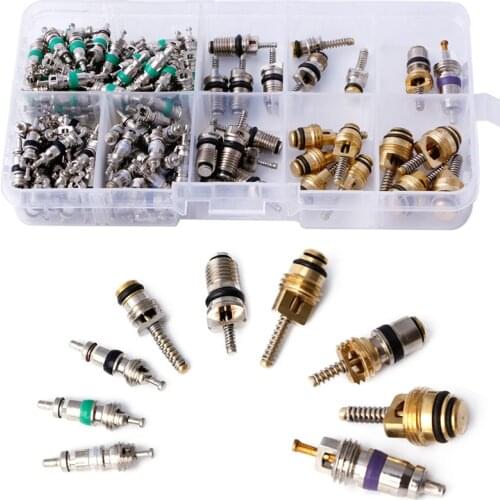 134Pcs R134A A/C Car Auto Air Conditioning Valve Core Car Tire Assortment Hot