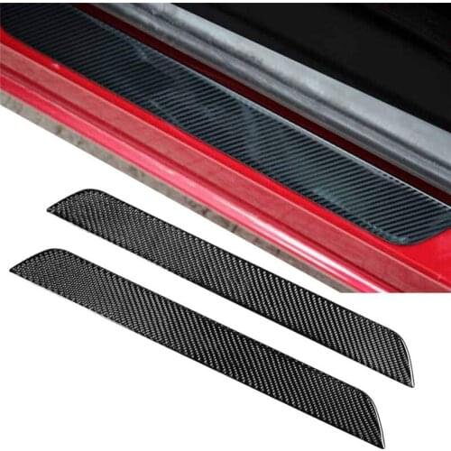 2PCS Universal Auto Threshold Cover Panel Carbon Fiber Step Protective Decorative Sticker Guard S/M/L Car Door Sill Scuff Plates