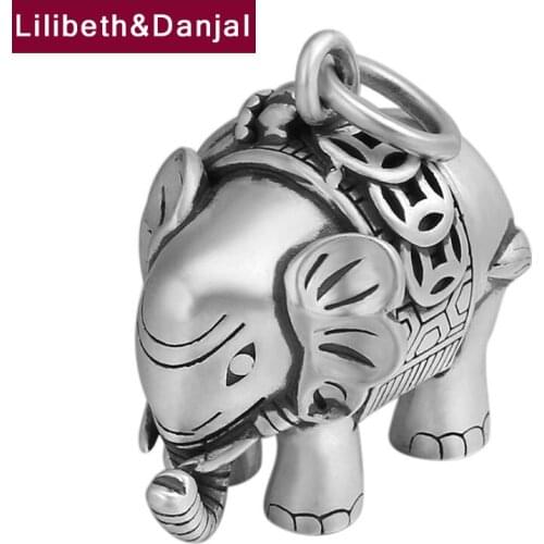 2019 Scrub Money Lucky Elephant Pendant 100% 925 Sterling silver Men Women Necklace Pendant fashion Jewelry sieraden maken P42