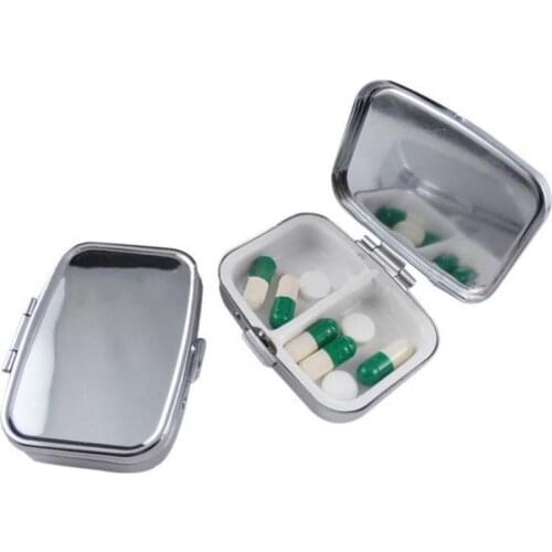 50% Hot Sale Durable Metal Heart Round Medicine Organizer Holder Container Pill Box Case