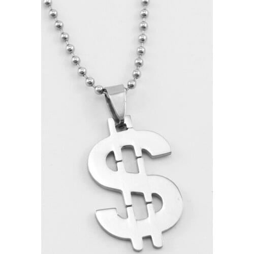 50pcs high polish US dollar necklace tag 0.79x1.3 inch DIY charms Pendant stainless steel Necklace Pendants wholesale