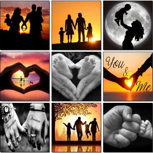 5D Diy Diamond Painting Parent-child Family Love Diamond Embroidery Cross Stitch Picture Rhinestone Mosaic Wall Decoration