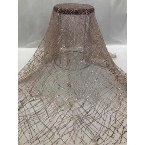 African Lace Fabric with glitter SYJ-123610 on sale Nigerian Lace Fabric with glued glitter
