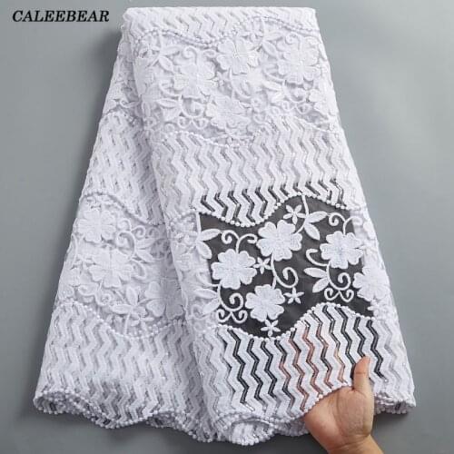 White African Lace Fabric 2021 High Quality French Tulle Lace Fabric Women Wedding Party Dress Nigerian Lace Fabric 5Yards S2458