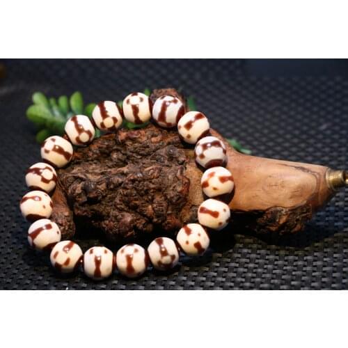 Magic Power Tibetan old Agate 3 eye Dzi bead totem Amulet Talisman Bracelet bangle