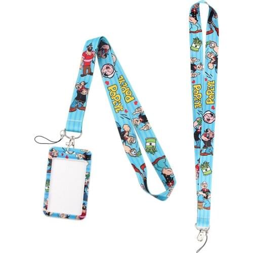 AD497 Patchfan Cartoon Keychain Neck Straps Lanyards For Key ID Card Pass Gym Phone USB Badge Holder Lanyard With Card Cover