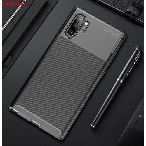 For Samsung Galaxy Note 10 Case Soft Silicone Carbon fiber skin Protective Back Cover Case for samsung note 10 plus note10 pro