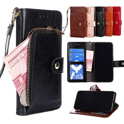 Zippe Case For Alcatel 3X 2019 5048U 5048Y 6.52 inch Luxury Flip PU Leather Phone Case For Alcatel 1V 2019 5001D 5.5 inch Fundas