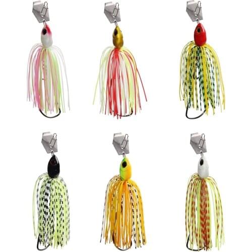 Hyaena 6pcs/lot Chatterbait 18g Jigs Spinner Bait 3D Eyes Fishing Lure Wobbler Spinner Lure for Bass