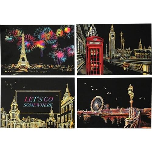 Magic Art Painting Paper Painting Educational Toys Painting Gift 4 Style Set DIY With Drawing Stick