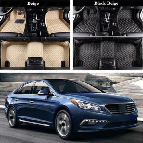 CAR Floor Mats for Hyundai Santa Fe Tucson IX25 I30 IX35 I40 Kona Azera Elantra Sonata Equus Genesis Auto Carpet Cover Floor Mat