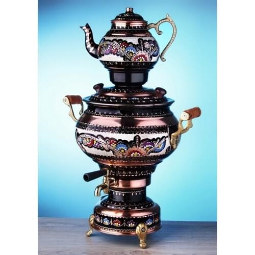 Bahattedarik Custom Hand İŞlemeli Copper Samovar Electric