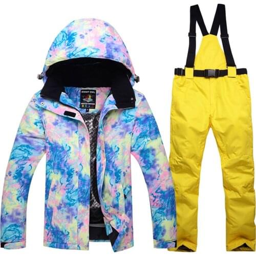 2020 New Thick Warm Womens Ski Suit Waterproof Windproof Skiing And Snowboarding Jacket +Pants Sets Winter Women Snow Costumes