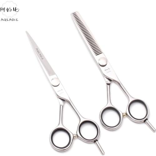 A1021 5'' 5.5'' 6'' Japan 440C AQIABI Professional Human Hair Scissors Hairdressing Scissors Cutting Shears Thinning Scissors