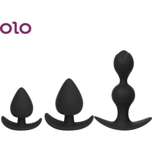 OLO Silicone Anal Plug Prostate Massager Erotic Butt Beads for Beginner Sex Toys for Women Adult Products