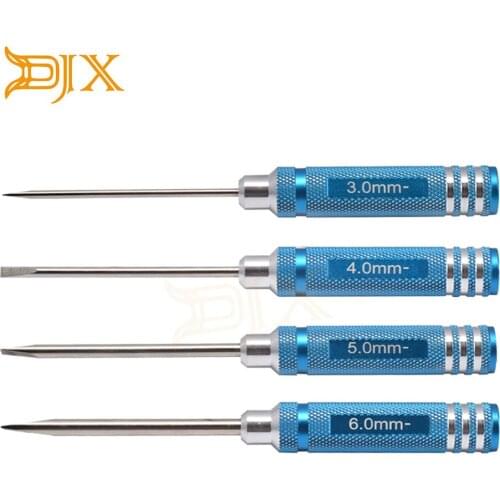 DJX RC Slotted Screwdriver 3.0/4.0/5.0/6.0mm for RC Helicopter Drone Aircraft Car Model Repair Tools