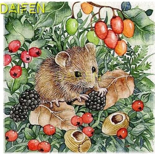 Full Square Diamond mosaic mouse Hedgehog grape tomato nut 5D DIY Diamond embroidery Cross stitch Full Round Diamond painting