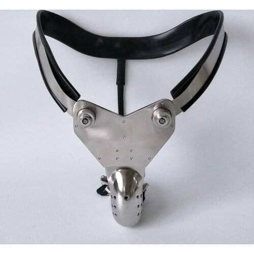 Stainless Steel Male Chastity Belt Cbt Bondage Cock Cage Arc Waistline Pants Metal Chastity Lock Erotic Sex Toys For Men BDSM