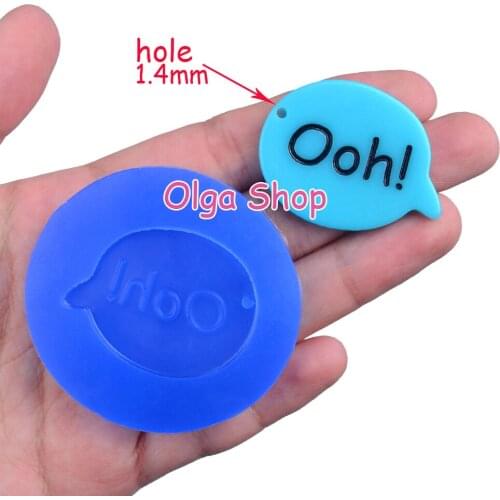 PYL848 37.2mm x 28.2mm OOH! Cameo Silicone Mold Fondant Cake Decoration Candy Resin Clay Earrings Necklace Craft Soap Candle