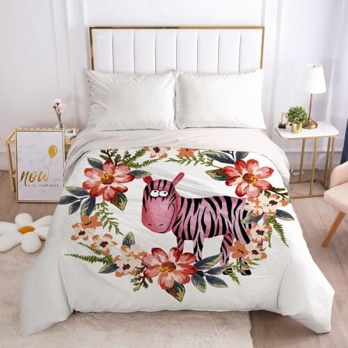 Luxury Duvet cover Quilt/Blanket/Comfortable Case Single Double Queen King Bedding 140x200 240x220 240x260 nordic Pink zebra