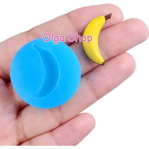SYL151 24.9mm x 6.5mm Banana Silicone Mold Fondant Cake Decoration Candy Resin Clay Earrings Necklace Craft Soap Candle