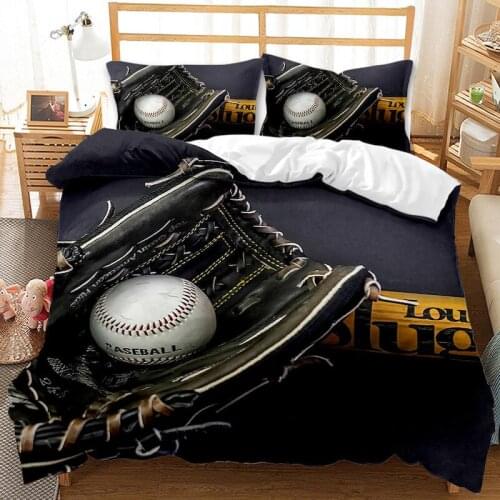 Modern Baseball Digital Print Home Textile Modern Boys & Teenagers Bedroom Decoration Down Quilt Cover Pillowcase Bedding