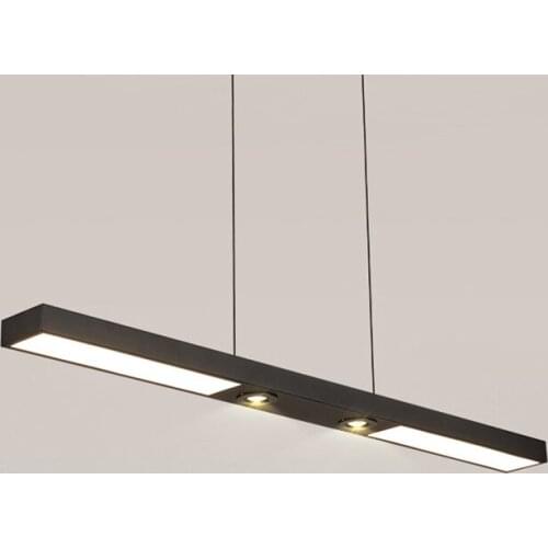 Modern Black Rectangle Led Chandeliers Lighting Dining Room Led Chandelier Shop Drop Hanging Light Office Suspension Luminaire