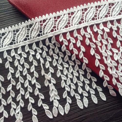 Tassel Lace Fabrc 16cm White Milk Silk Embroidered Lace Fabric DIY Handmade Materials Lace Trim Free Shipping RS350