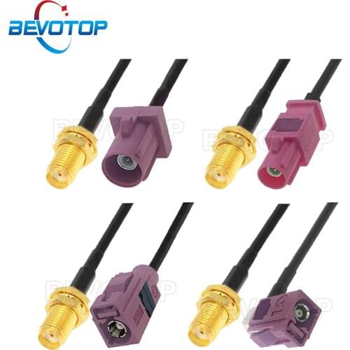 SMA Female to Fakra H Male / Female Violet RAL4003 Code RG174 Cable Adapter Car Antenna Extension Cord RF Coaxial Pigtail Jumper