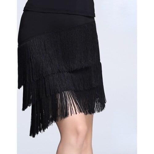 Latin Dance Skirt Adult Female Tassel Skirt Women Square Dance Irregular Skirt Dance Wear