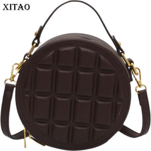 XITAO Solid Color Shoulder Bags Women Trendy Fashion New Circular Style Matal Belt Patchwork Personality Elegant 2021 WMD2680