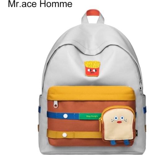 Mah Laptop Backpack Women Kawaii College Bag Cute Diy Design Toast Bread Decoration School Backpack Girl Waterproof Travel Bag