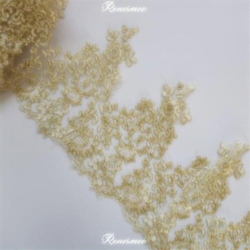 1Yard Embroidered Gold Lace Trimming for Sewing Craft Wedding DIY Decoration 27cm SX214
