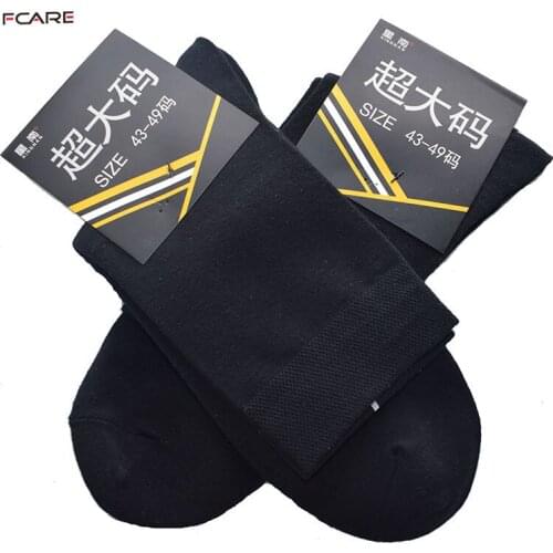 Fcare 10PCS=5 pairs New Hot mens plus large size mens Cotton business dress socks calcetines 44-49 EU
