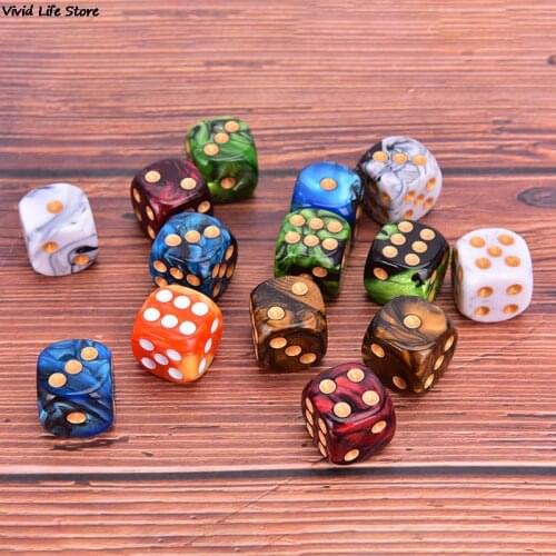 10pcs/set Round Corner Dice 6 Sided 16mm Dice Playing Table Bar Game Cubes KTV Entertainment Digital Dices