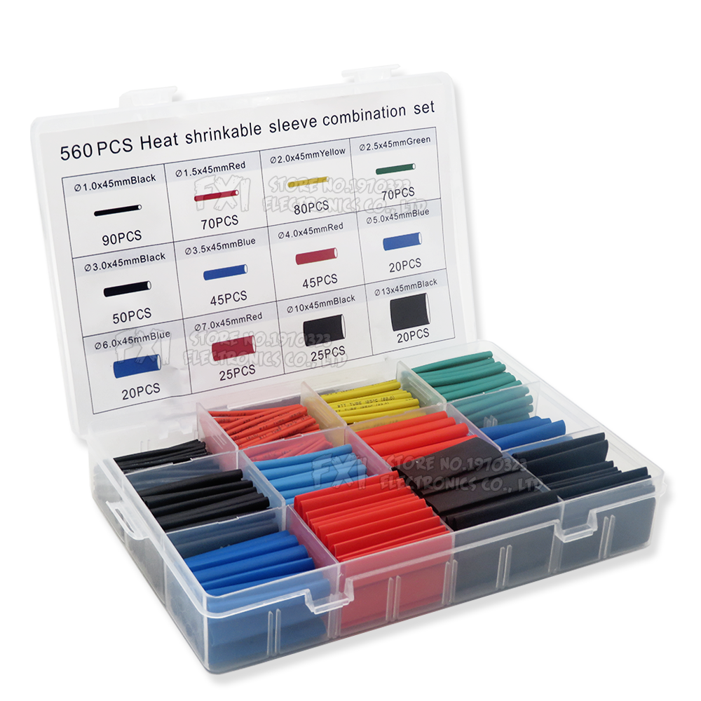 164pcs/Set Heat shrink tube kit Insulation Sleeving termoretractil Polyolefin Shrinking Assorted Heat Shrink Tubing Wire Cable